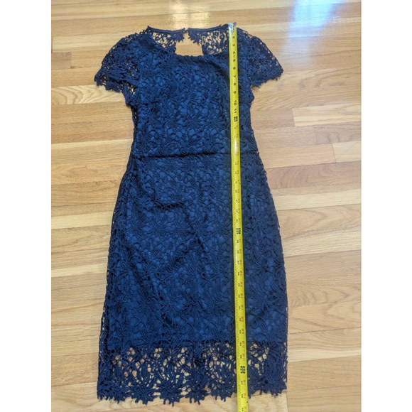 Harper Navy Lace Bodycon Open Back Cocktail Dress Medium - Picture 8 of 12